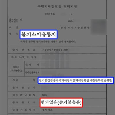 대출 사기로 보이스피싱 전달책 연루된 의뢰인 대리, 무혐의 불기소 결정 이끌어내